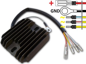 CARR101 - Suzuki GS MOSFET Regulador de voltaje rectificador (32800-45210, 32500-49010, RS21)